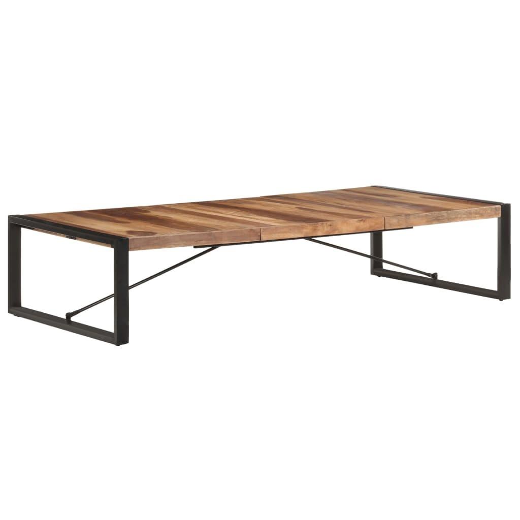 Sofabord i massivt træ 180 x 90 x 40 cm - industrielt stuebord