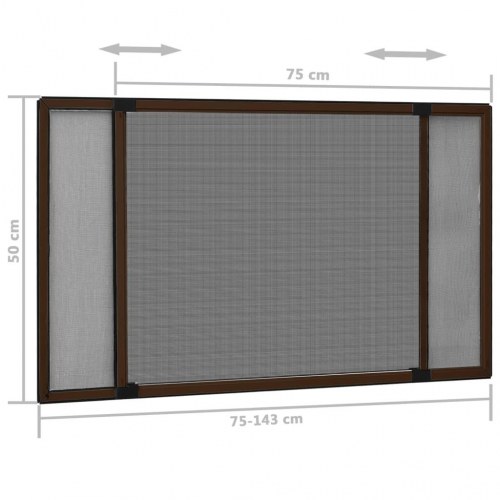 Udvideligt insektnet til vinduer 75-143 × 50 cm - brun