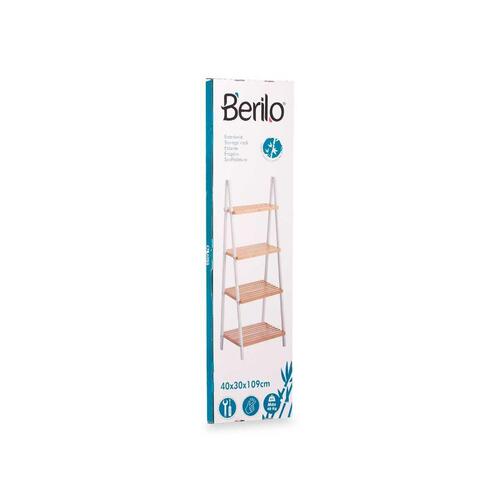 Badeværelse reol Hvid Natur Bambus Fyr 40 x 109,3 x 30 cm