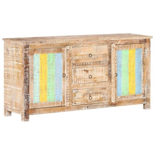 Skænk 151x40x75 cm i ru akacietræ - farvede låger