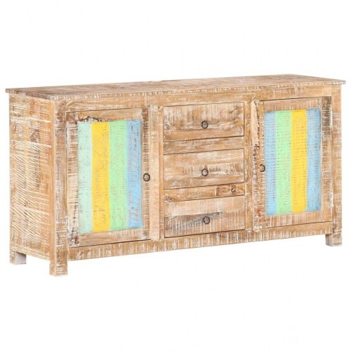 Skænk 151x40x75 cm i ru akacietræ - farvede låger
