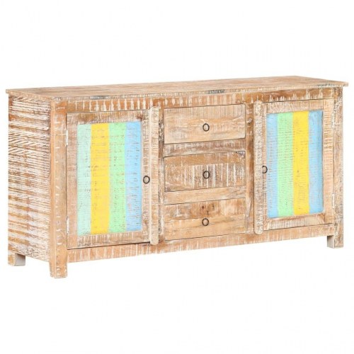 Skænk 151x40x75 cm i ru akacietræ - farvede låger