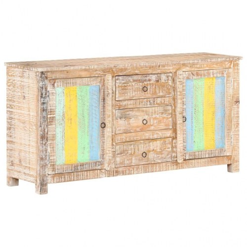 Skænk 151x40x75 cm i ru akacietræ - farvede låger