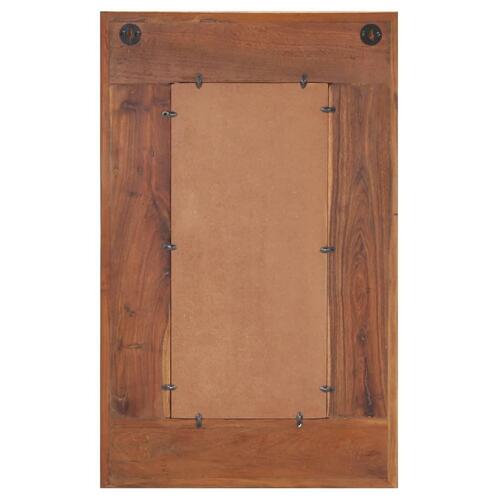 Spejl med buddha-billeder 50x80 cm massivt genbrugstræ