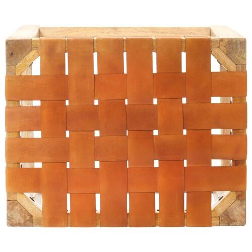 Barstole 2 stk. 75 cm ægte læder brun