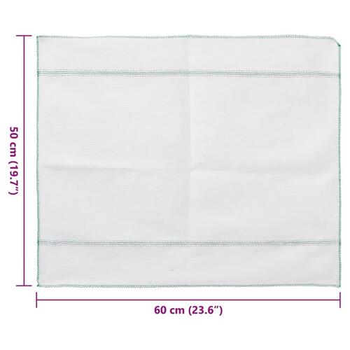 Gulvklude 10 stk. 50x60 cm hvid med grønne striber