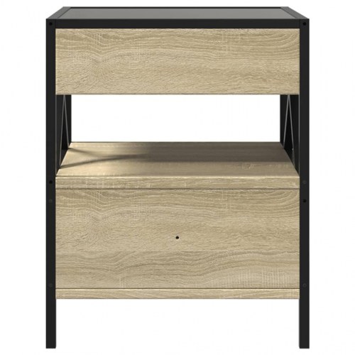 Sengebord med Infinity LED-lys 40 x 40 x 51 cm - sonoma-eg
