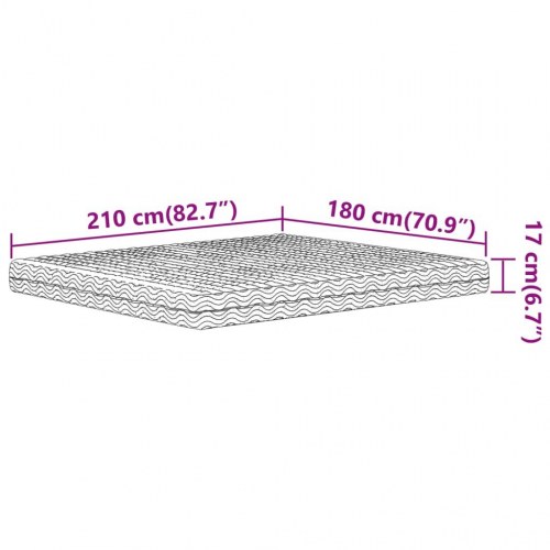 Skummadras 180×210 cm - vendbar H2/H3, hvid