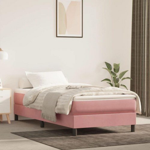 Springmadras med pocketfjedre - medium 80×160 cm, fløjl lyserød