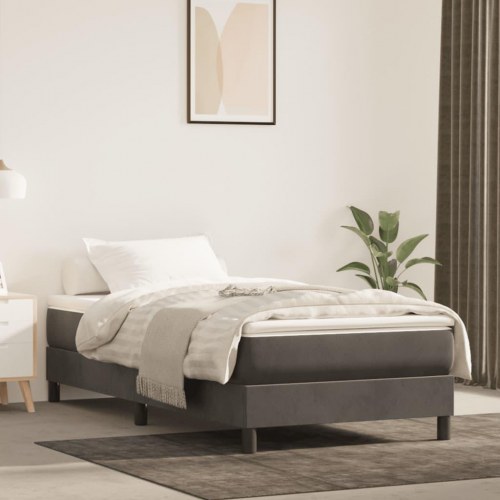 Springmadras med pocketfjedre - medium 80×160 cm, fløjl mørkegrå