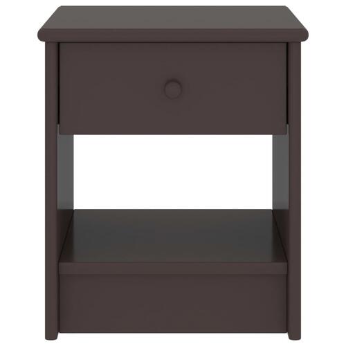 Sengeskabe 2 stk. 35x30x40 cm massivt fyrretræ mørkebrun