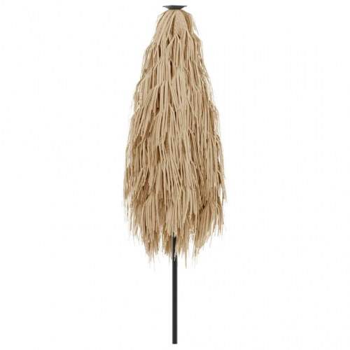 Haveparasol med LED-lys og stålstang 288x288x225 cm brun