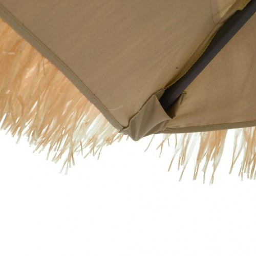 Haveparasol med LED-lys og stålstang 288x288x225 cm brun