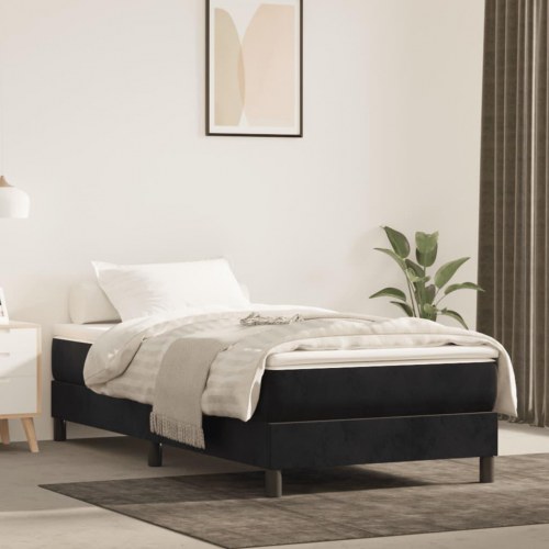 Springmadras med pocketfjedre - medium 80×160 cm, fløjl sort