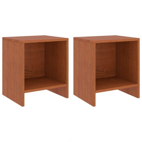 Sengeborde 2 stk. i massivt fyrretræ - 35 × 30 × 40 cm, honningbrun