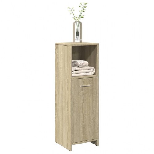 Badeværelsesskab 30×30×95 cm i konstrueret træ - sonoma-eg