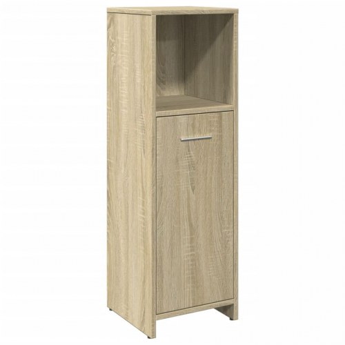 Badeværelsesskab 30×30×95 cm i konstrueret træ - sonoma-eg