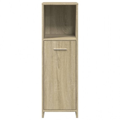 Badeværelsesskab 30×30×95 cm i konstrueret træ - sonoma-eg