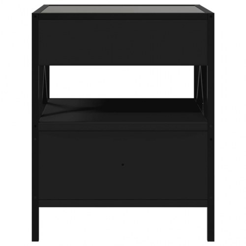 Sengebord med Infinity LED-lys - sort 40 x 40 x 51 cm