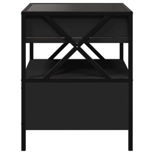 Sengebord med Infinity LED-lys - sort 40 x 40 x 51 cm