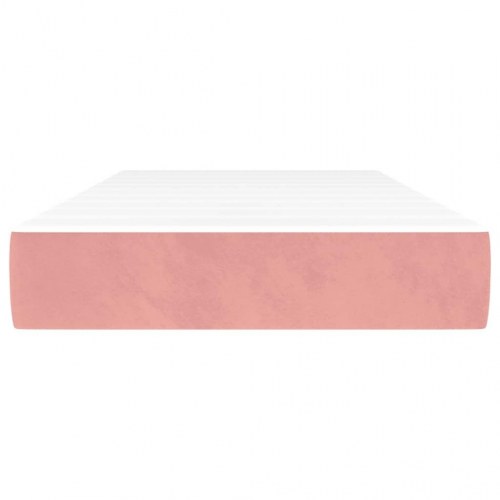 Springmadras med pocketfjedre - medium 80 x 210 x 20 cm, fløjl pink