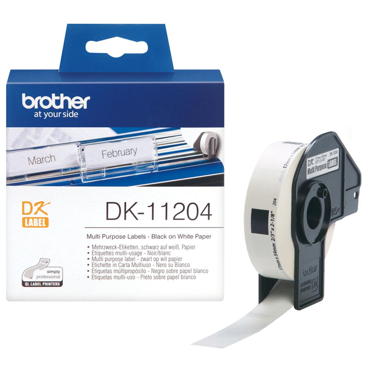 Multipurpose Printer Labels Brother Dk11204 Hvid Papir