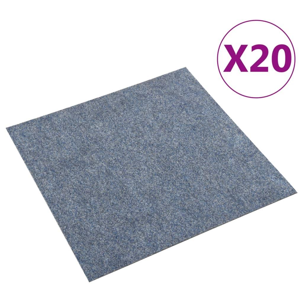 Tæppefliser 20 stk. 5 m² blå