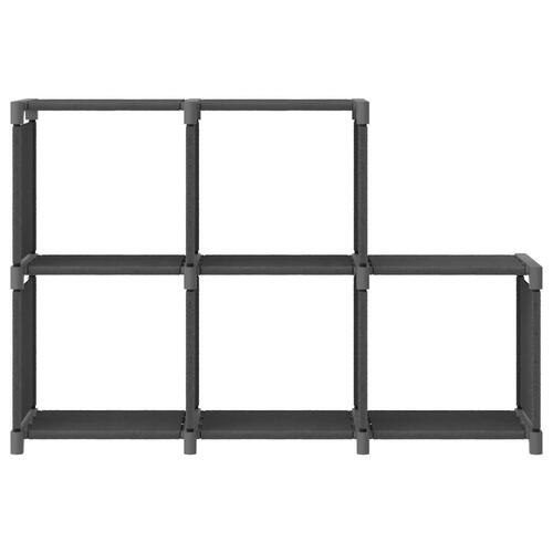Displayreol med 5 kubeformede rum 103x30x72,5 cm stof grå