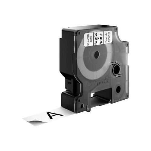 Dymo S0720830 etiketteta pe - sort på hvid, 7 m