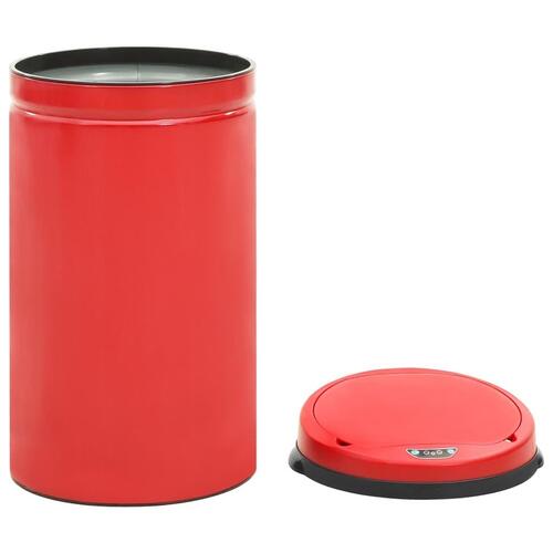 Affaldsspand med sensor 50 l kulstofstål rød