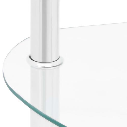 Sidebord med hylde 38x38x50 hærdet glas transparent