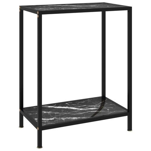 Konsolbord 60x35x75 cm hærdet glas sort