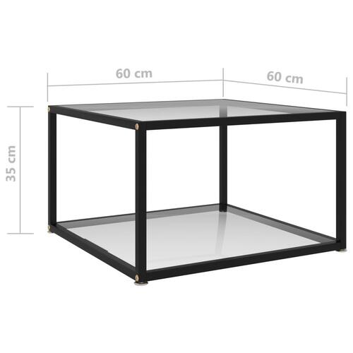 Sofabord 60x60x35 cm hærdet glas transparent