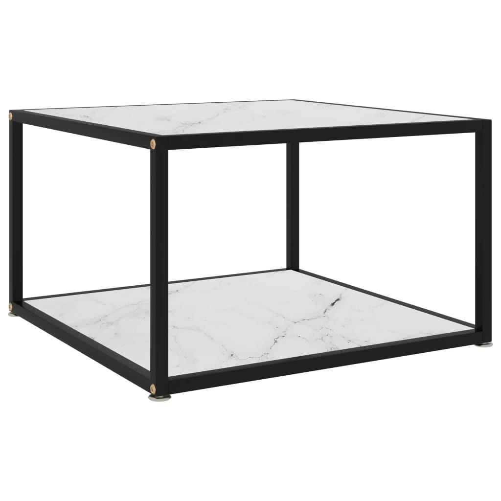 Sofabord 60x60x35 cm hærdet glas hvid