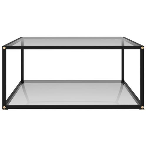 Sofabord 80x80x35 cm hærdet glas transparent