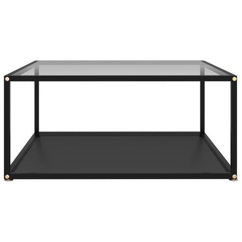 322896 Coffee Table Transparent and Black 80x80x35 cm Tempered Glass