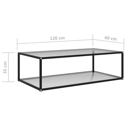 322902 Coffee Table Transparent 120x60x35 cm Tempered Glass