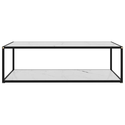 Sofabord 120x60x35 cm hærdet glas hvid