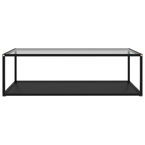 Sofabord 120x60x35 cm hærdet glas transparent og sort