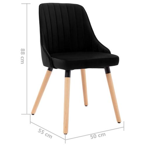 Spisebordsstole 2 stk. fløjl sort