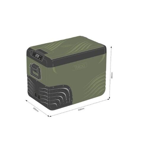 Yolco KX40 GREEN - transportabelt mini køleskab, 34 L (sort/grøn)