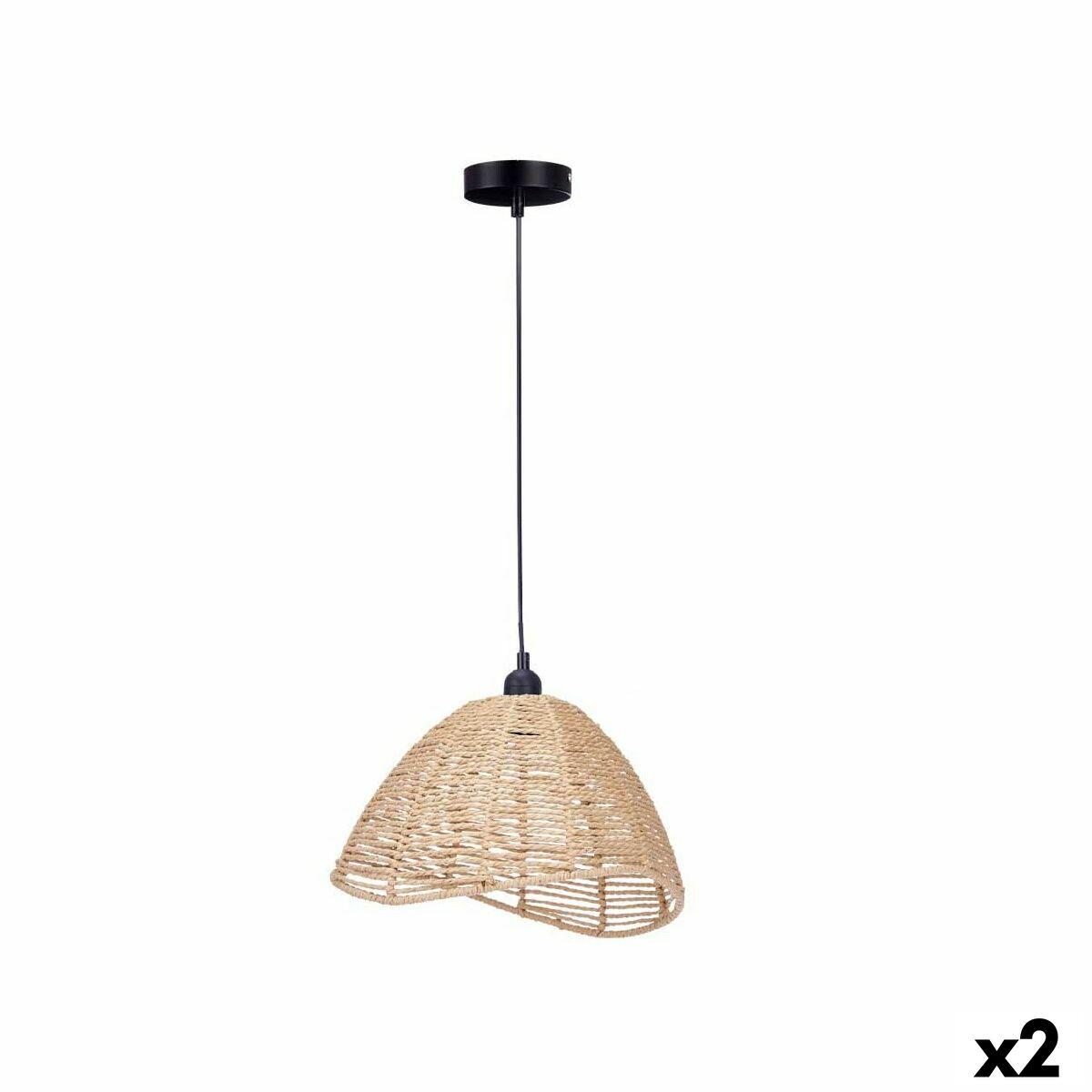 Loftslampe Natur Rattan 60 W Kegleformet 220 -240 V 34 x 20 x 30 cm (2 enheder)