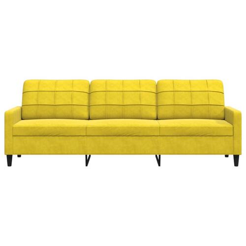 3-personers sofa 210 cm fløjl gul