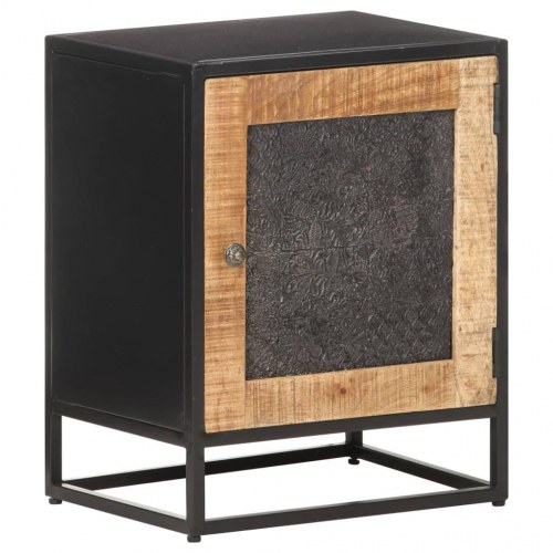 Sengebord 40×30×50 cm i massivt mangotræ - industrielt design