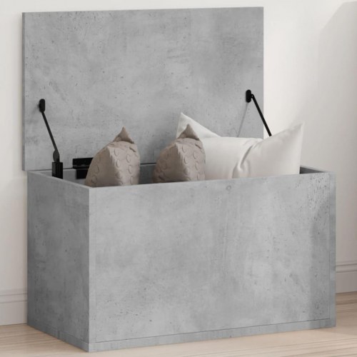 Opbevaringsboks i konstrueret træ 60 × 35 × 35 cm - betongrå