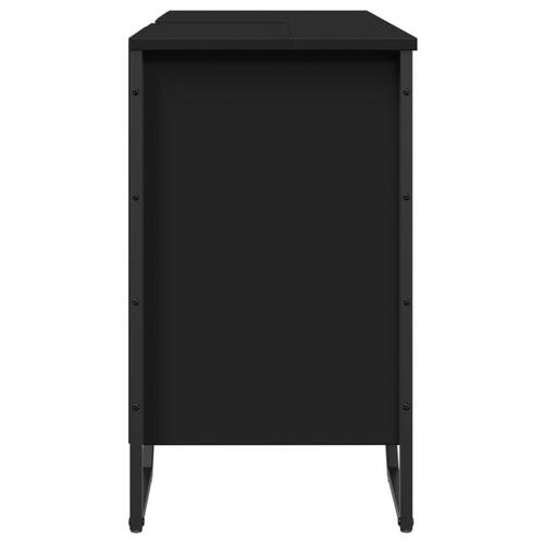 Underskab til håndvask 91x35x60 cm konstrueret træ sort