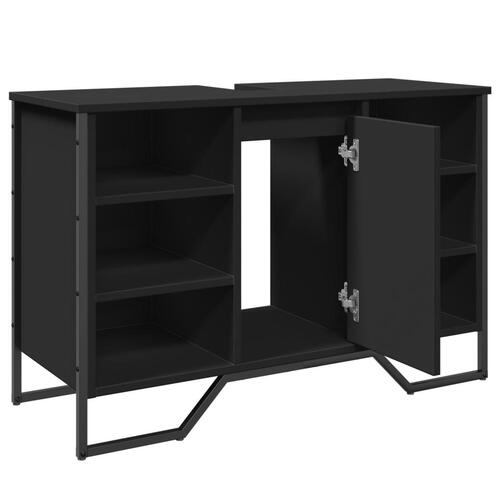 Underskab til håndvask 91x35x60 cm konstrueret træ sort