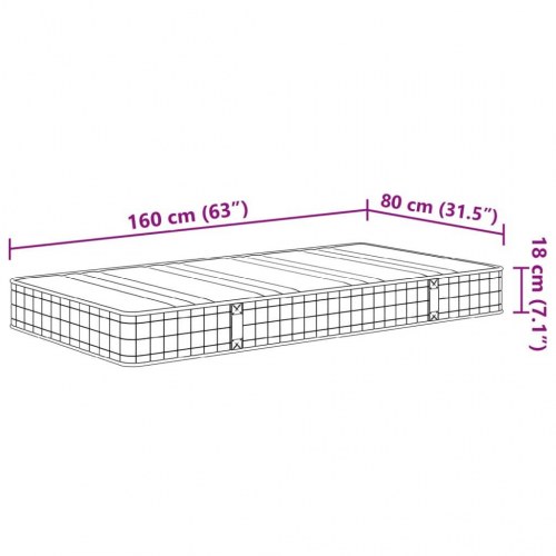 Springmadras med bonellfjedre 80×160 cm til børn - medium
