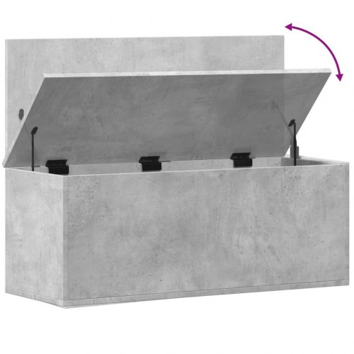 Opbevaringsboks i konstrueret træ - 90×35×35 cm, betongrå