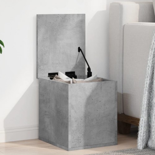 Opbevaringsboks i konstrueret træ - 30 × 35 × 35 cm, betongrå